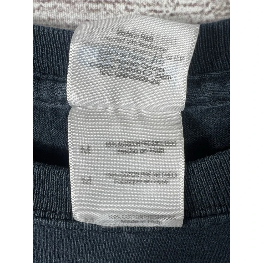 Vintage Y2K Graphic Tee Grunge Streetwear Distressed Black Gildan Size M - Picture 3 of 4